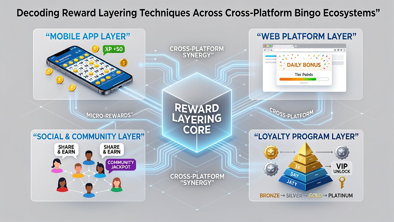 Infographic of cross-platform bingo reward synchronization process