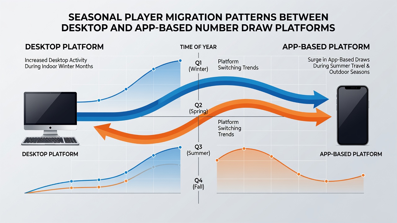 Data charts illustrating migration between desktop and app platforms over seasonal periods