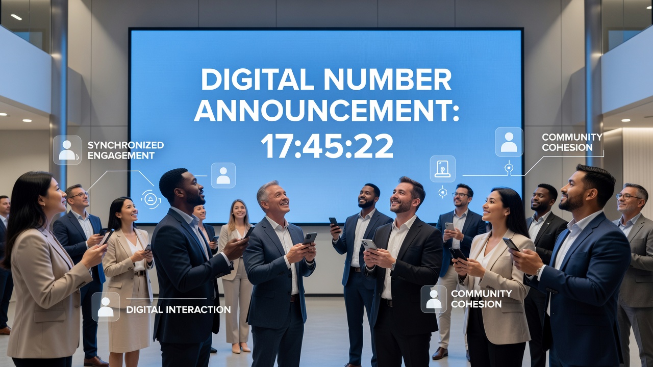 Participants engaging through synchronized digital number announcement interfaces showing real-time connections